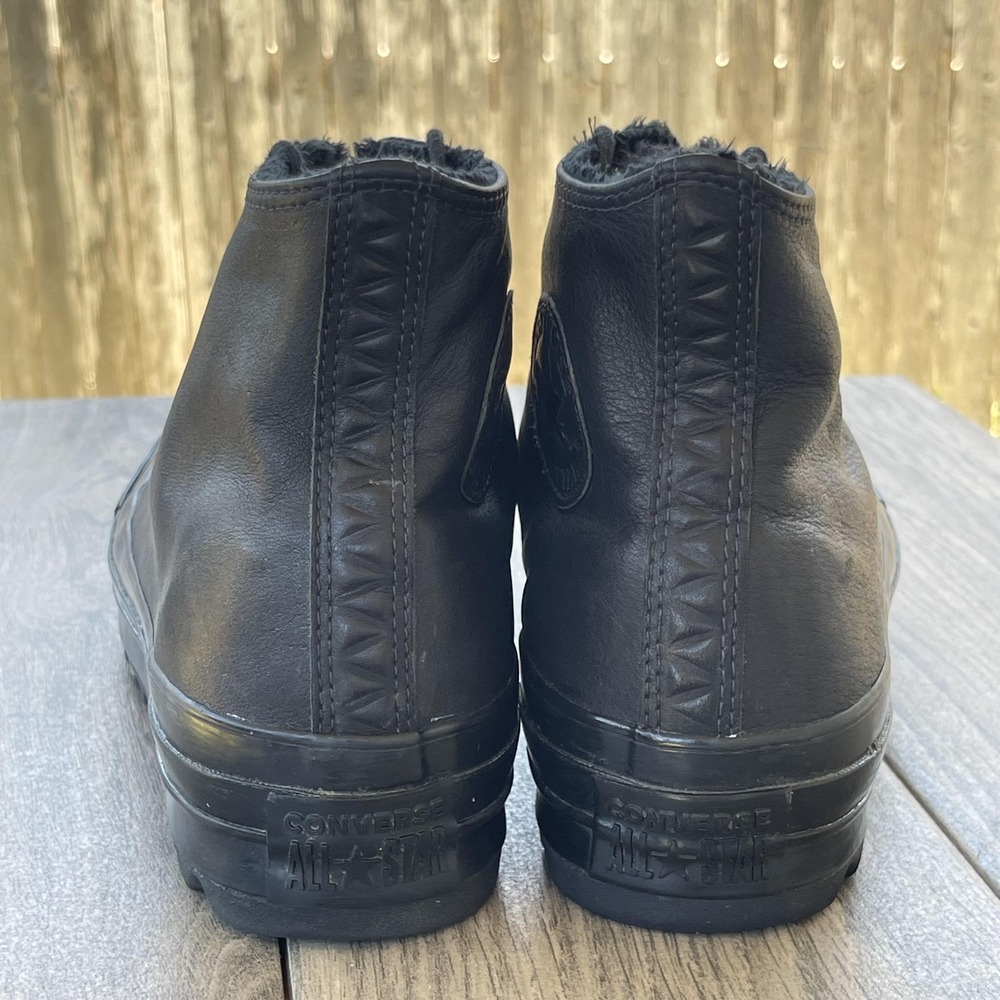 Converse Chuck Taylor All Star Shoes Womens Size 10 Leather Faux Fur Winter Warm - Picture 6 of 14
